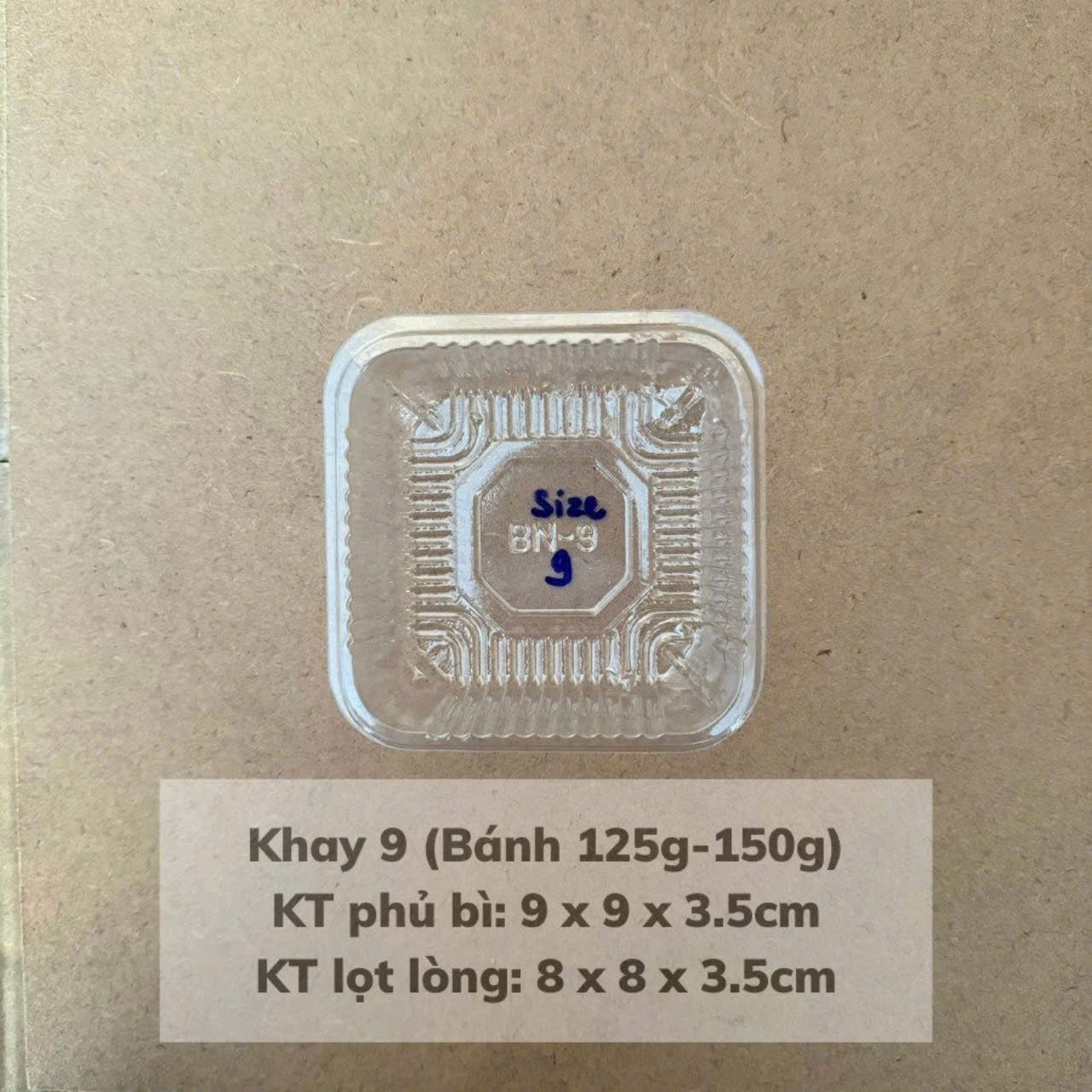 Khay trung thu 125g - 150g Trong (lốc 100) - khay số 9 VN