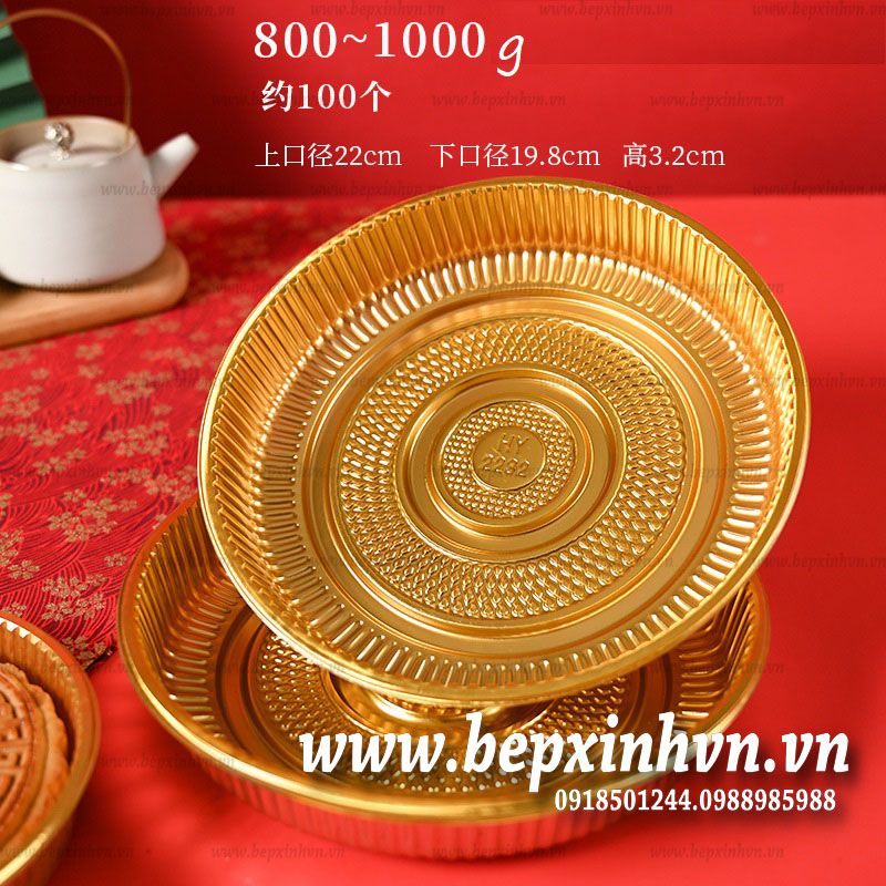 Khay trung thu tròn vàng 1000g