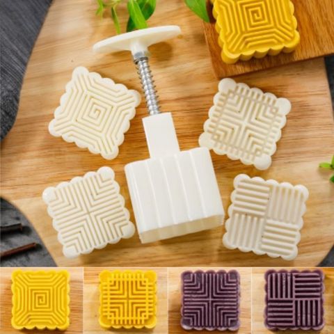 Khuôn trung thu 100g 4 mặt vuông đối xứng