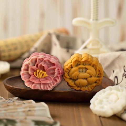Khuôn trung thu 150g 2 mặt hoa