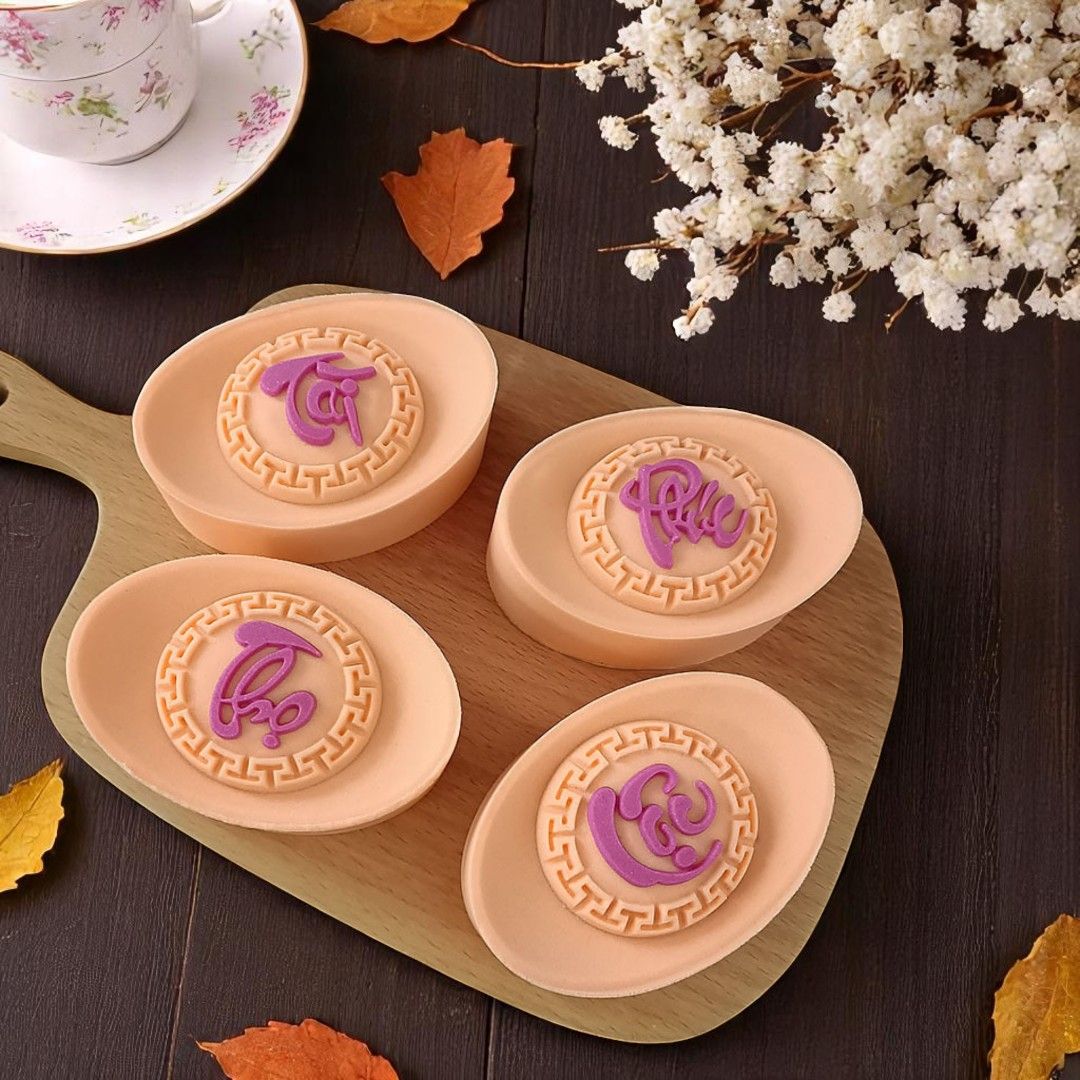 Khuôn trung thu lò xo 150g 4 mặt thỏi vàng Phúc, Lộc, Thọ, Tài