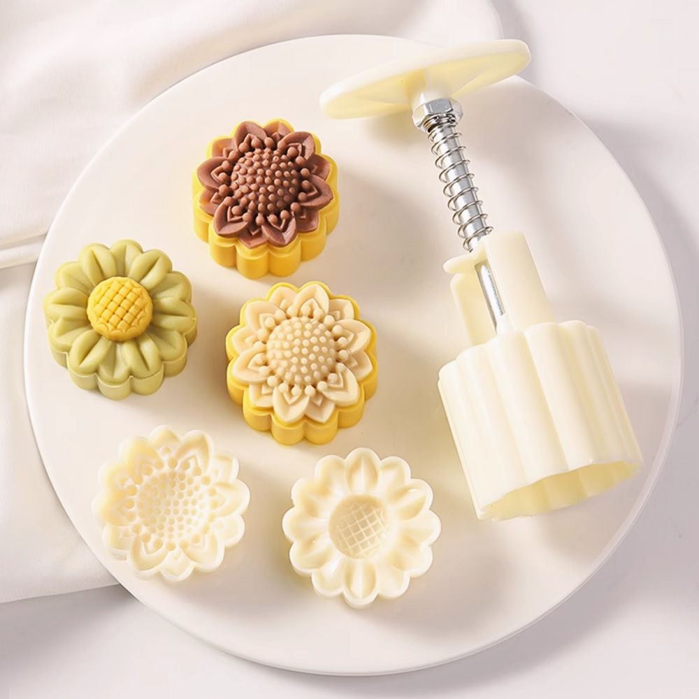 Khuôn trung thu lò xo 50g 2 mặt Hoa Hướng Dương
