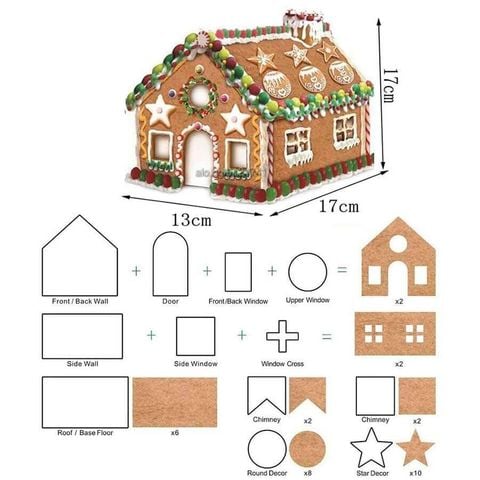 Bộ 10 khuôn nhấn bánh quy ngôi nhà Giáng Sinh