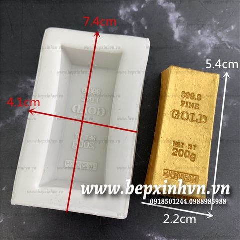 Khuôn silicon 4D 1 thỏi vàng 9999