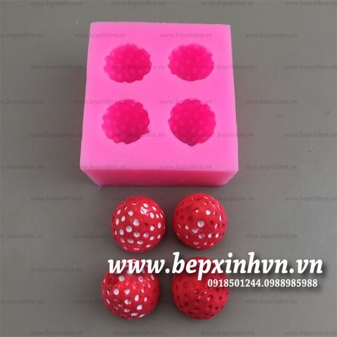 Khuôn silicon 4d 4 quả dâu