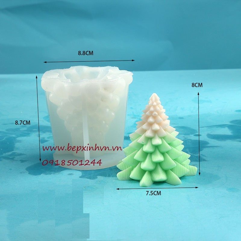 Khuôn silicon 4D cây thông