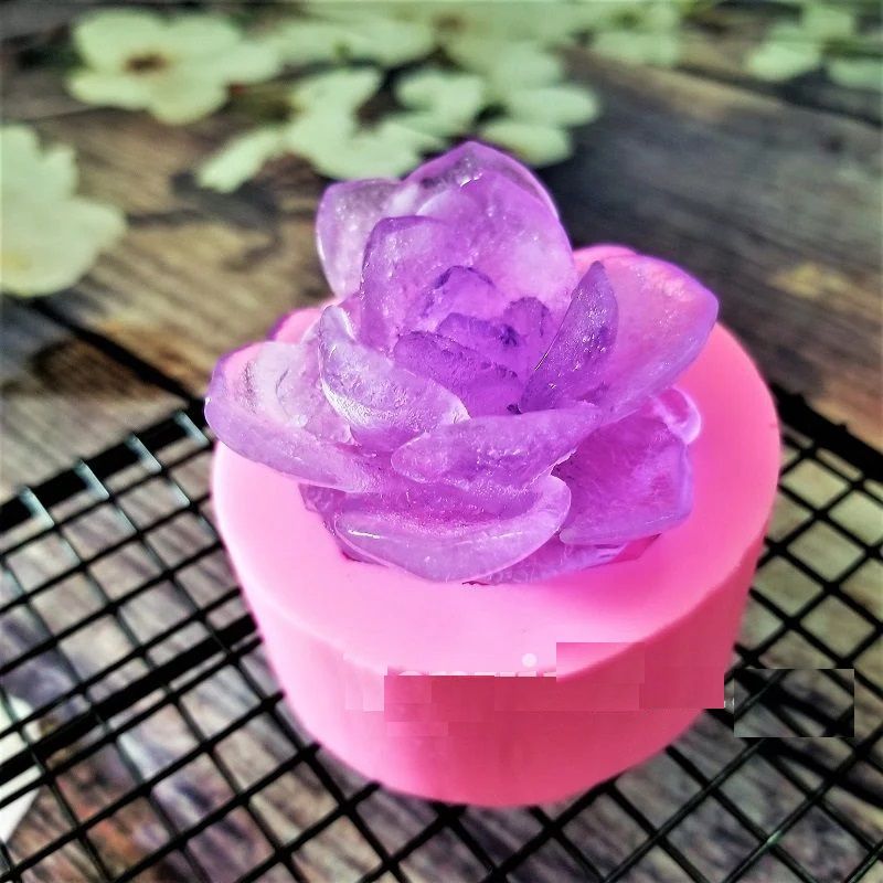 Khuôn silicon 4D sen đá xanh
