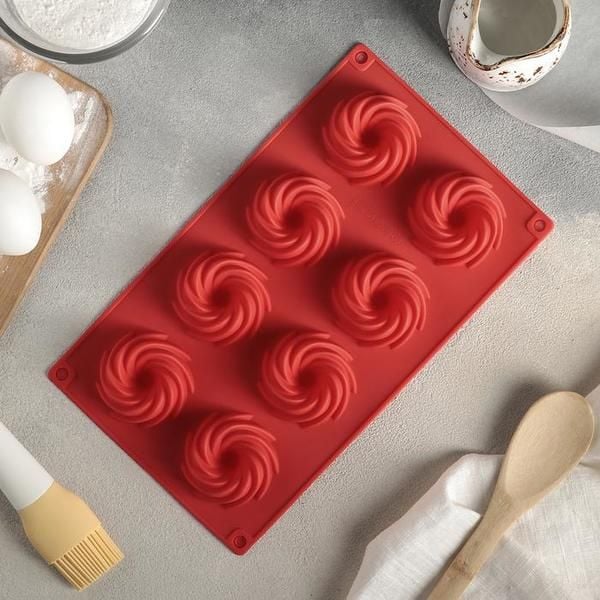 Khuôn silicon nâu chinfon 8 lốc xoáy