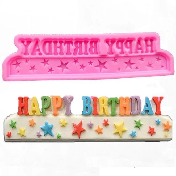 Khuôn silicon 4D trang trí Happy Birthday