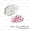 Khuôn silicon 4D Happy Birthday đám mây ngôi sao