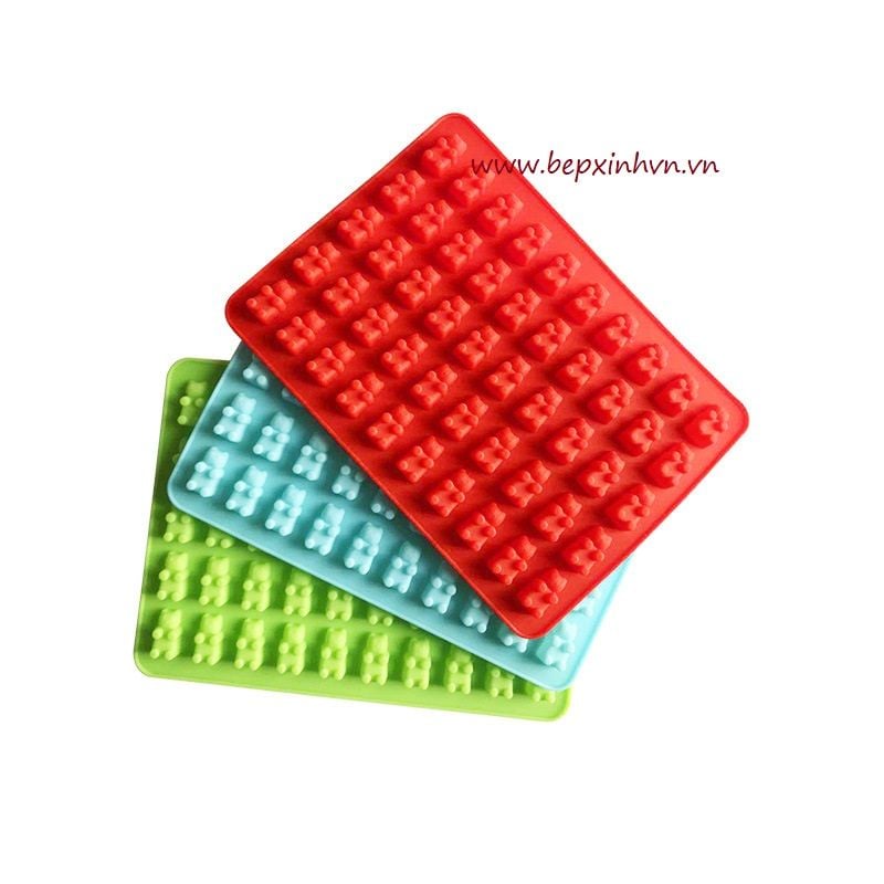 Khuôn silicon kẹo chip 50 gấu mini