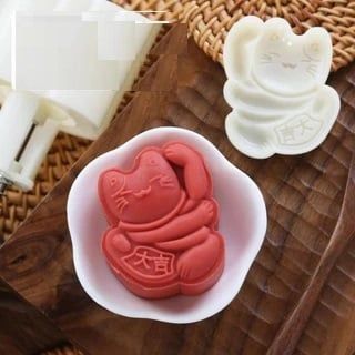 Khuôn trung thu lò xo 50g mèo tài lộc