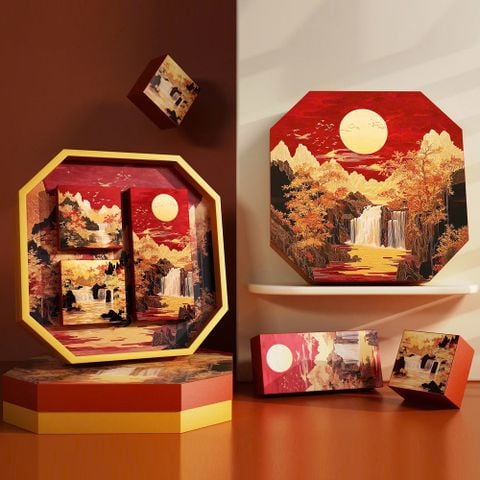 Bộ túi hộp trung thu 4 bánh 150g-250g Kim Sơn