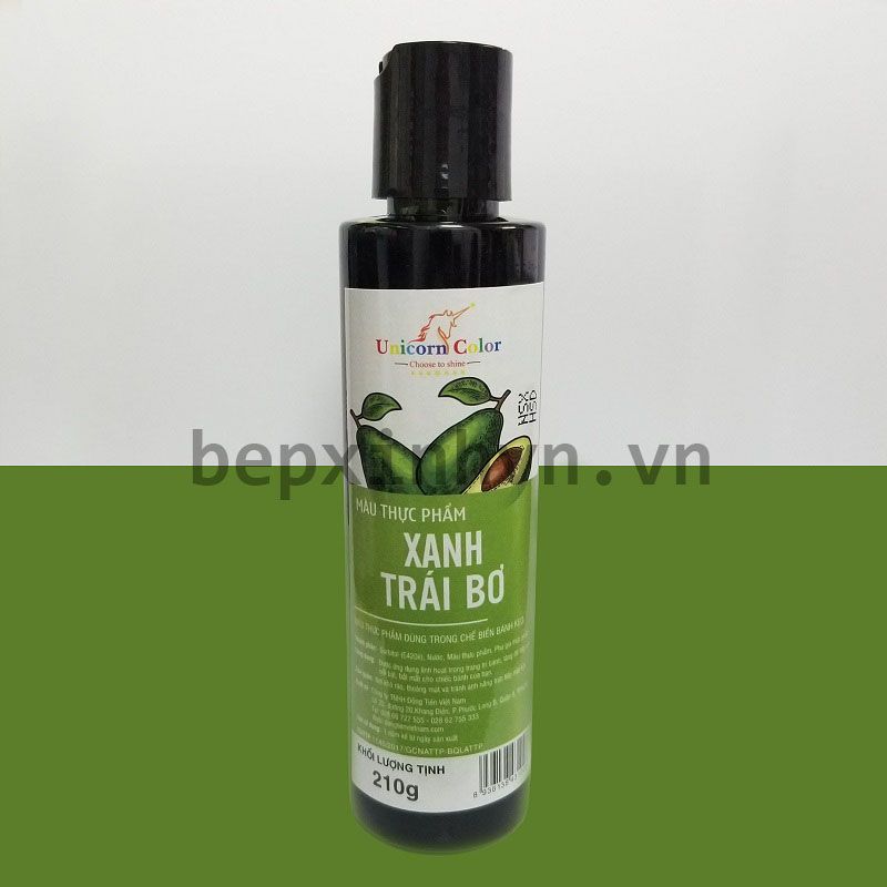 Màu siro thực phẩm xanh bơ 210g