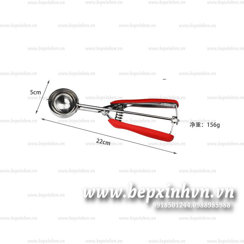 Muỗng múc kem cao cấp cán silicon 5cm