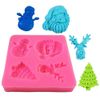Khuôn silicon 4D người tuyết, cây thông, tuần lộc, ông già noel
