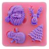 Khuôn silicon 4D người tuyết, cây thông, tuần lộc, ông già noel