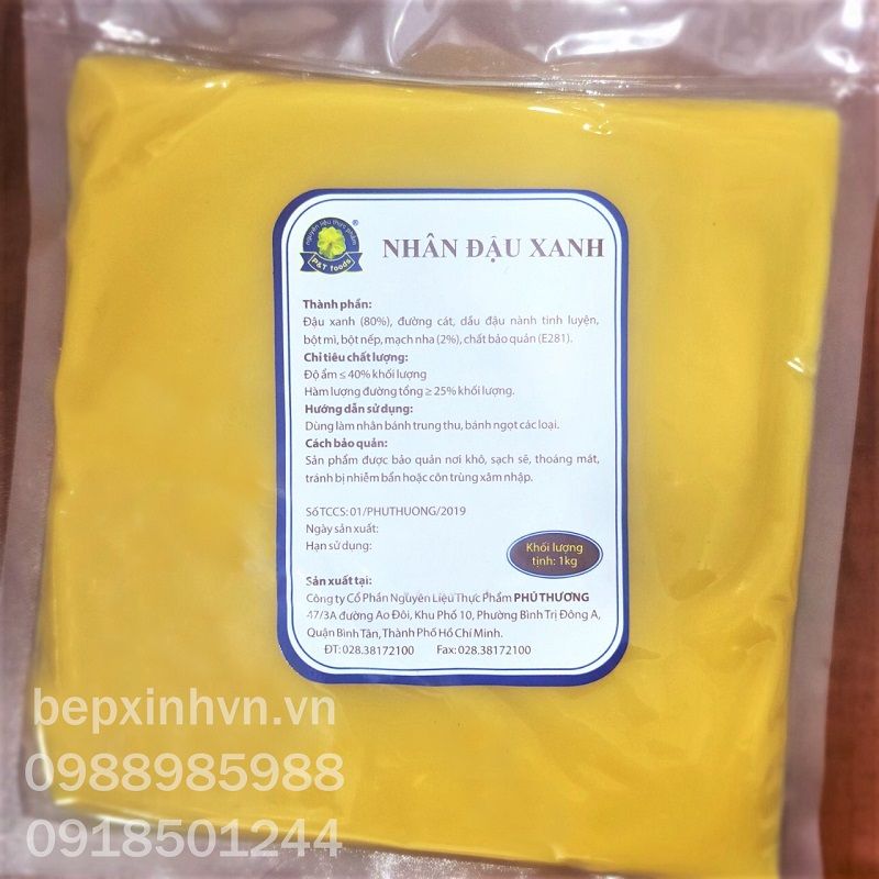 Nhân trung thu đậu xanh Phú Thương 1kg