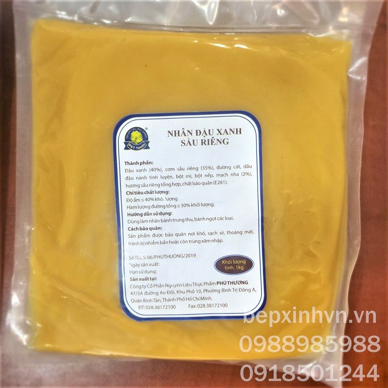 Nhân trung thu đậu xanh sầu riêng Phú Thương 1kg