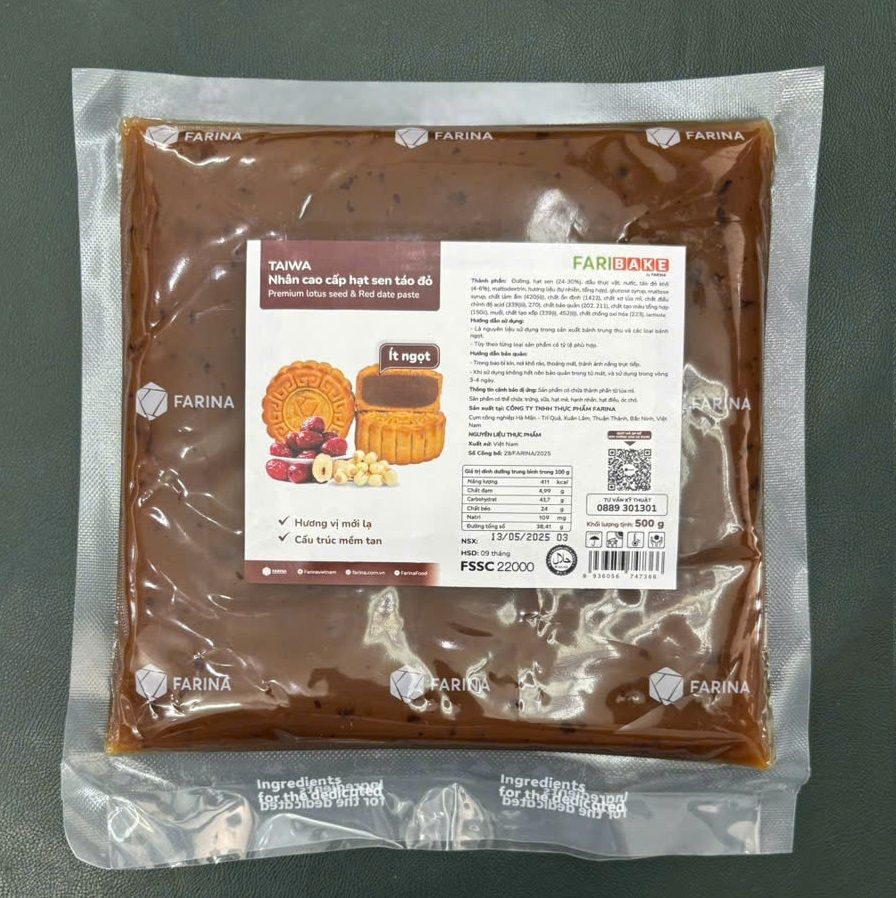 Nhân cao cấp hạt sen táo đỏ Farina Taiwa 500gr