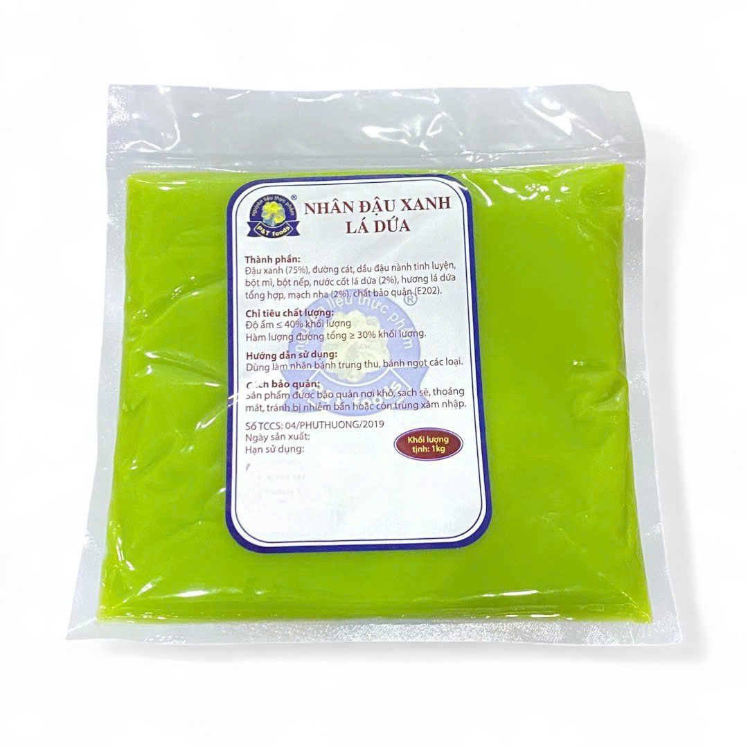 Nhân trung thu đậu xanh lá dứa Phú Thương 1kg