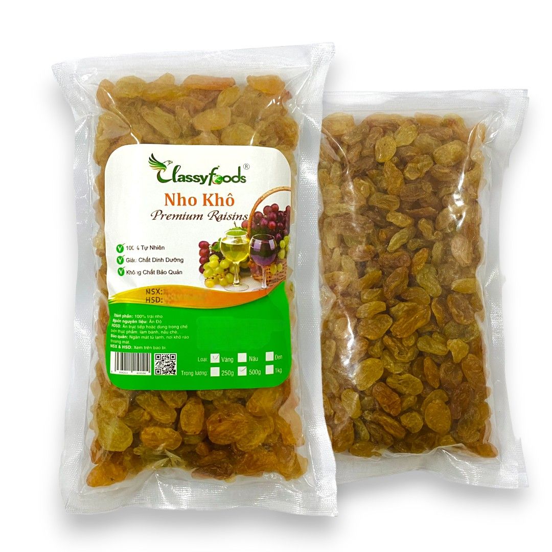 Nho khô vàng Classy foods 500gr.