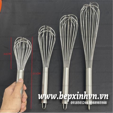 Phới lồng đánh trứng inox dày 10''