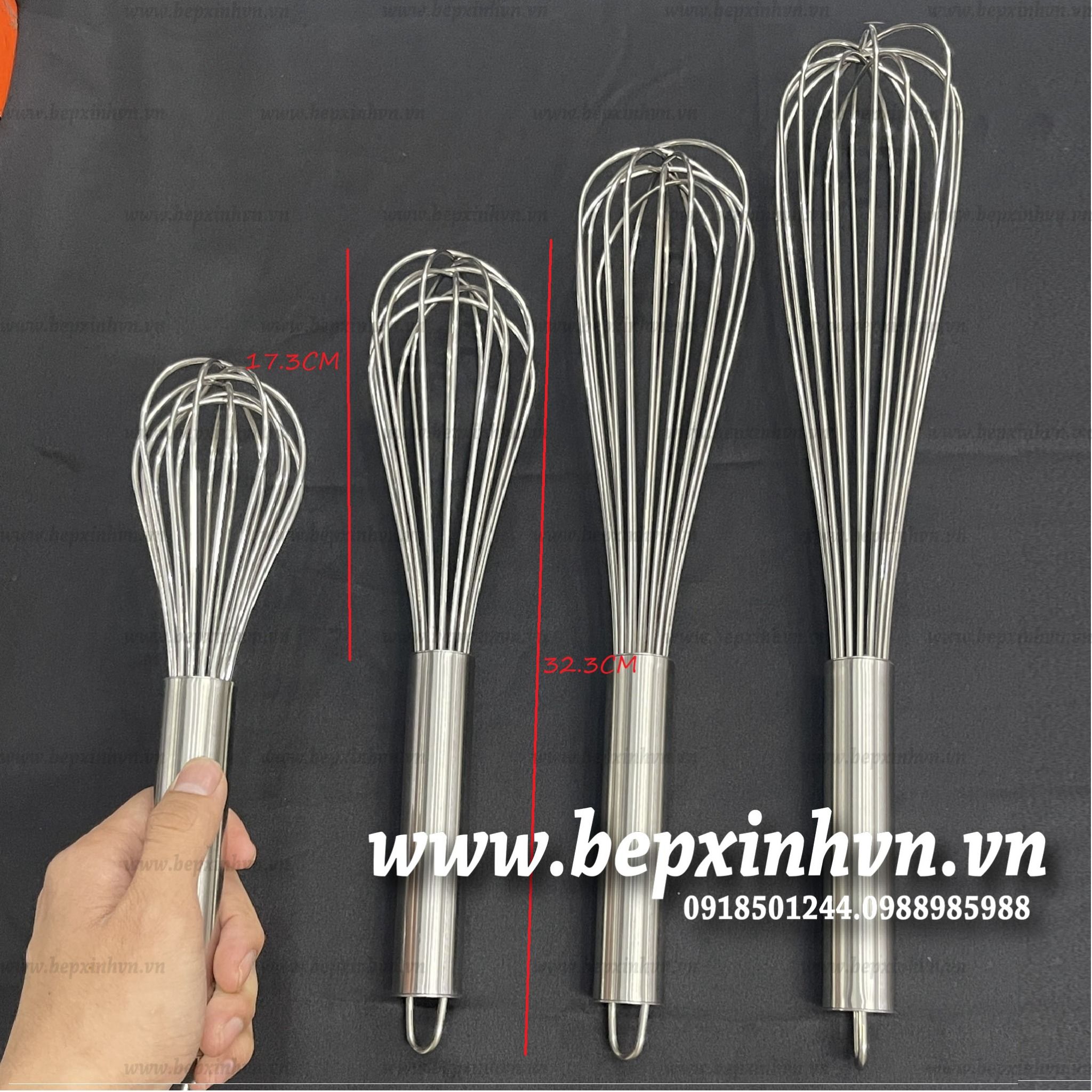 Phới lồng đánh trứng inox dày 12''