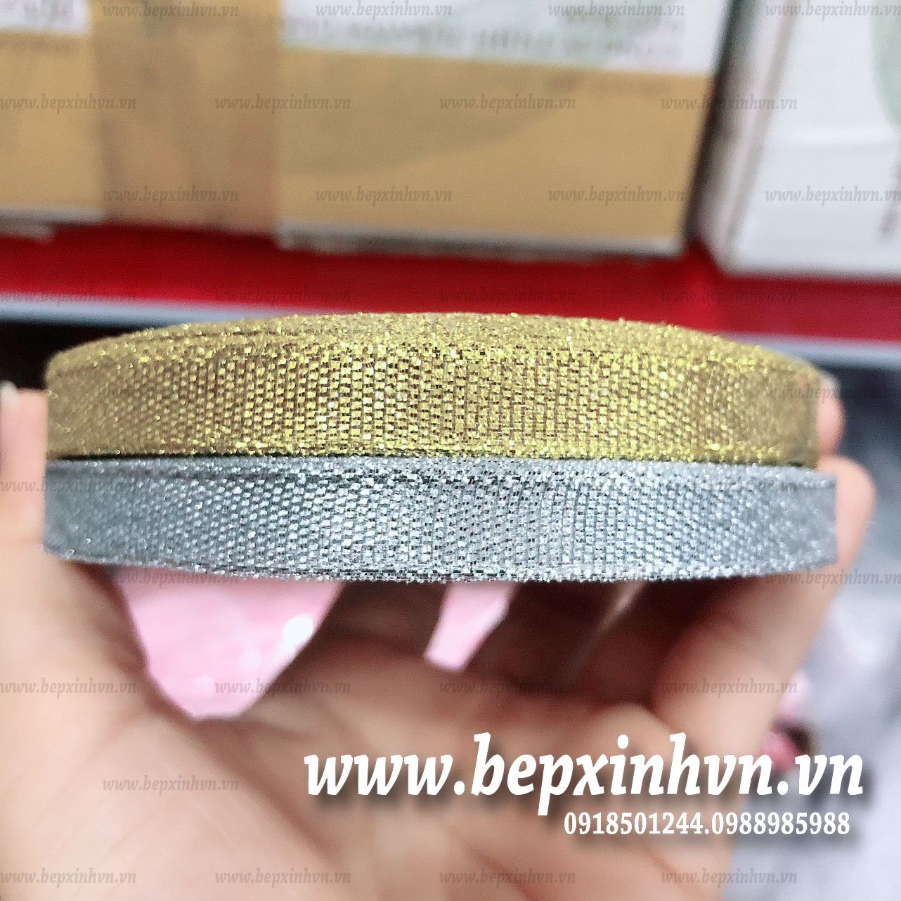 Ruy băng nhũ kim tuyến vàng/bạc 1cm
