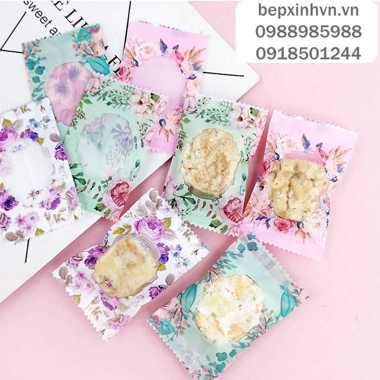 Túi hàn đựng bánh kẹo Sắc Hoa 4 Mùa 7x10cm (100 túi)