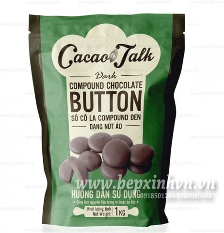 Sô cô la Compound đen dạng nút áo Cacao talk 1kg