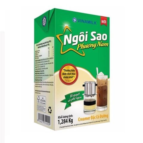 Sữa đặc Ngôi Sao Phương Nam xanh lá 1,284kg.
