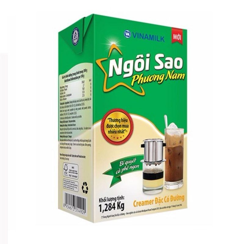 Sữa đặc Ngôi Sao Phương Nam xanh lá 1,284kg