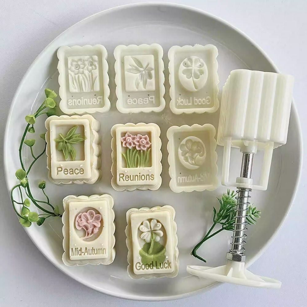 Khuôn trung thu lò xo 50g trung thu, sum vầy, bình an, may mắn