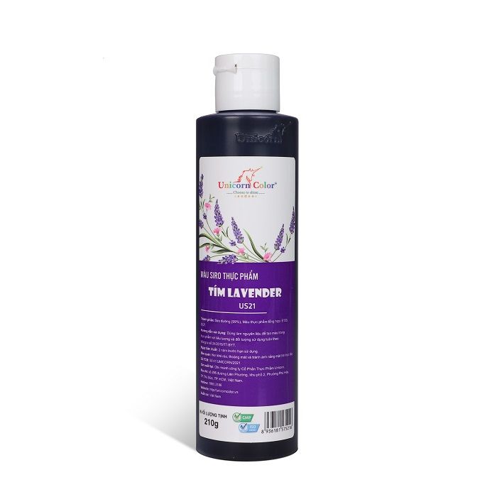 Màu siro thực phẩm tím lavender 210g.