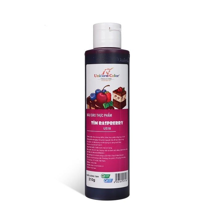 Màu siro thực phẩm tím raspberry 210g