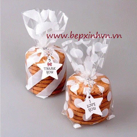 Túi đựng bánh kẹo sọc trắng (100túi)