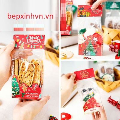 Túi bánh kẹo kèm tag chủ đề Giáng Sinh