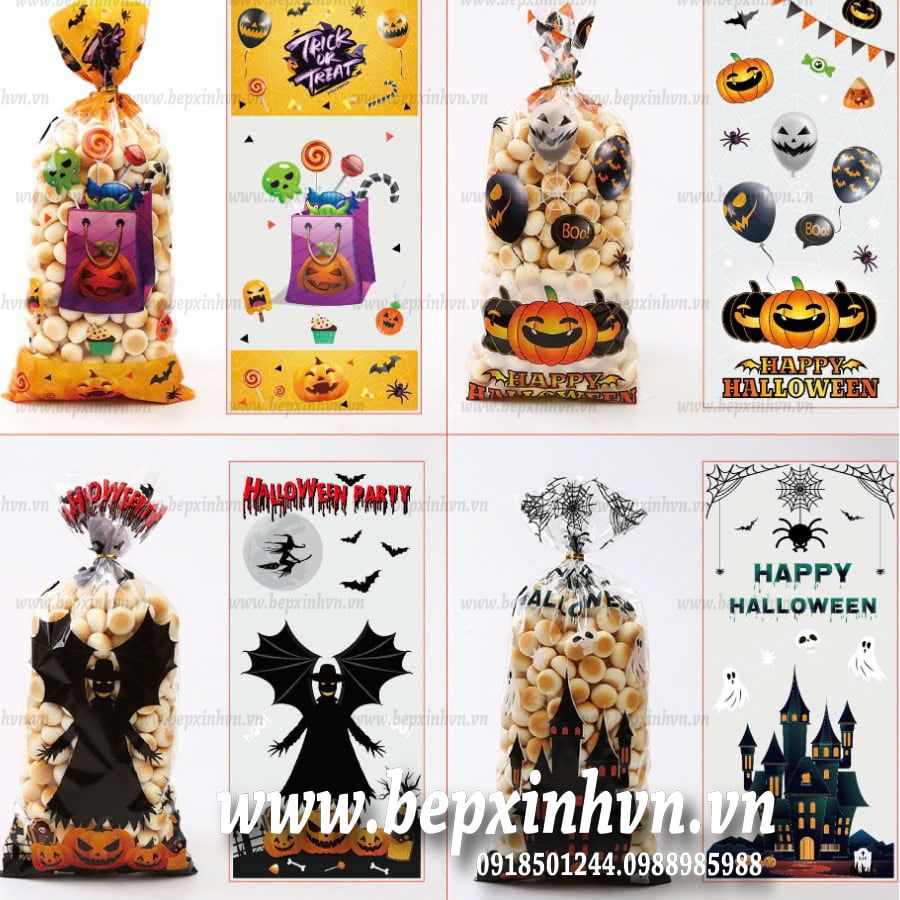 Túi cột Halloween 12.5x27cm kèm dây kẽm