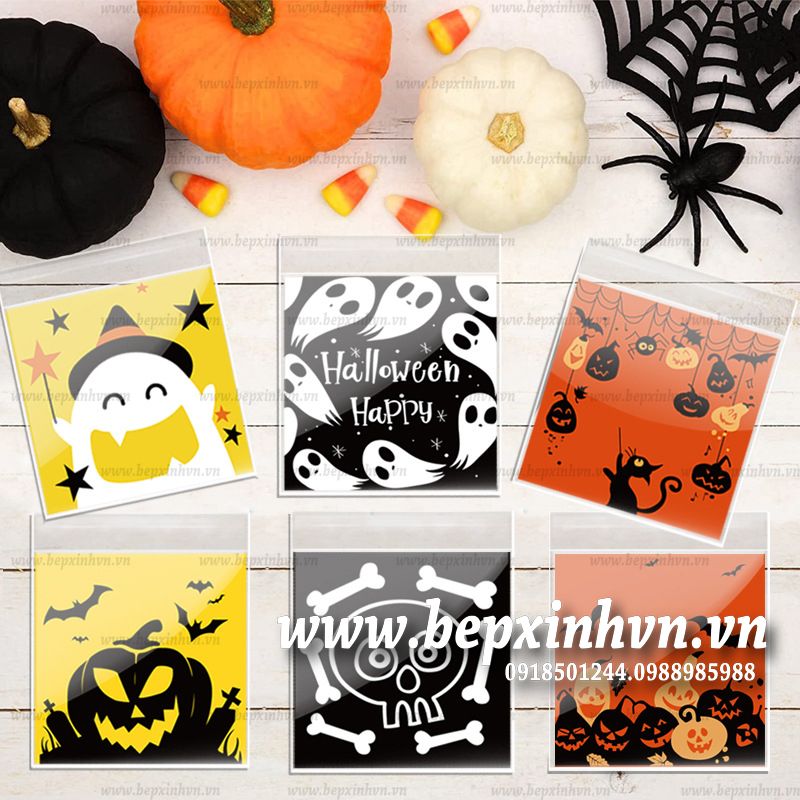 Túi dán 10x10cm Halloween