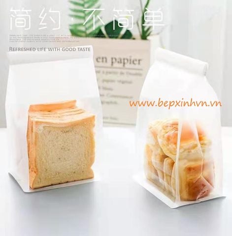 Túi zip đựng bánh mì sandwich trắng cửa sổ (có 3 size)
