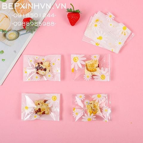 Túi hàn đựng bánh kẹo hoa cúc trắng (5 size)