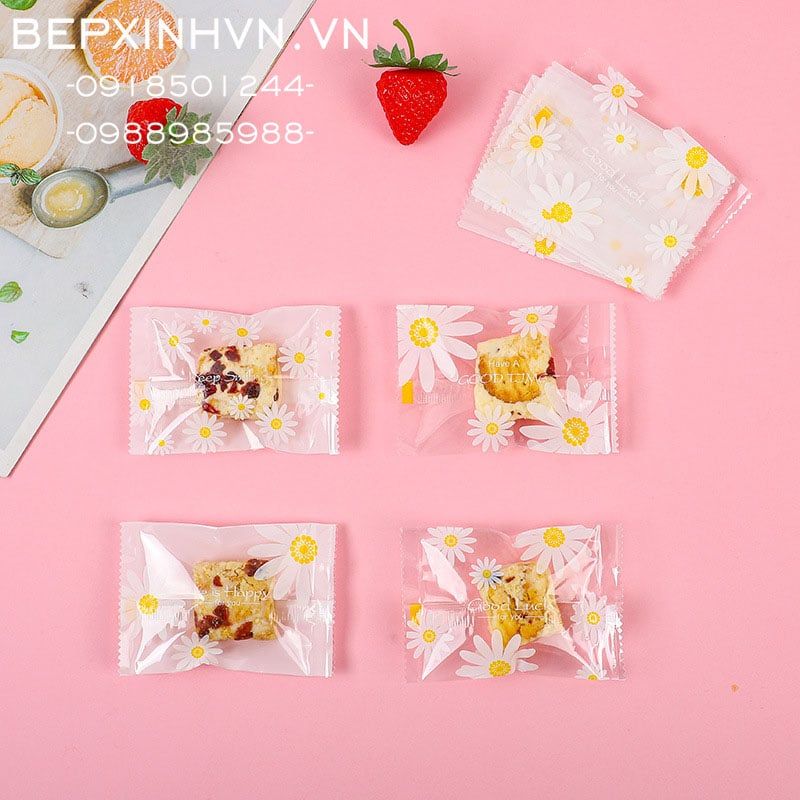 Túi hàn đựng bánh kẹo hoa cúc trắng (3 size)