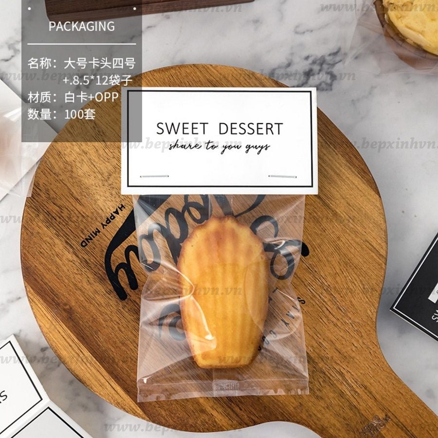 Túi đựng bánh kẹo kèm tag Sweet Dessert