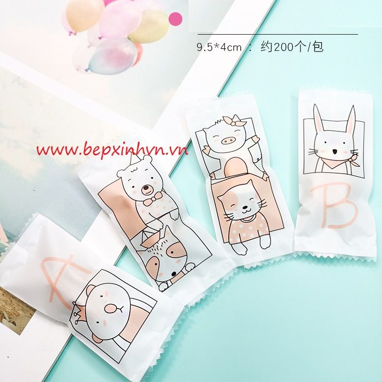Túi đựng bánh kẹo nougat hoạt hình (200 túi)