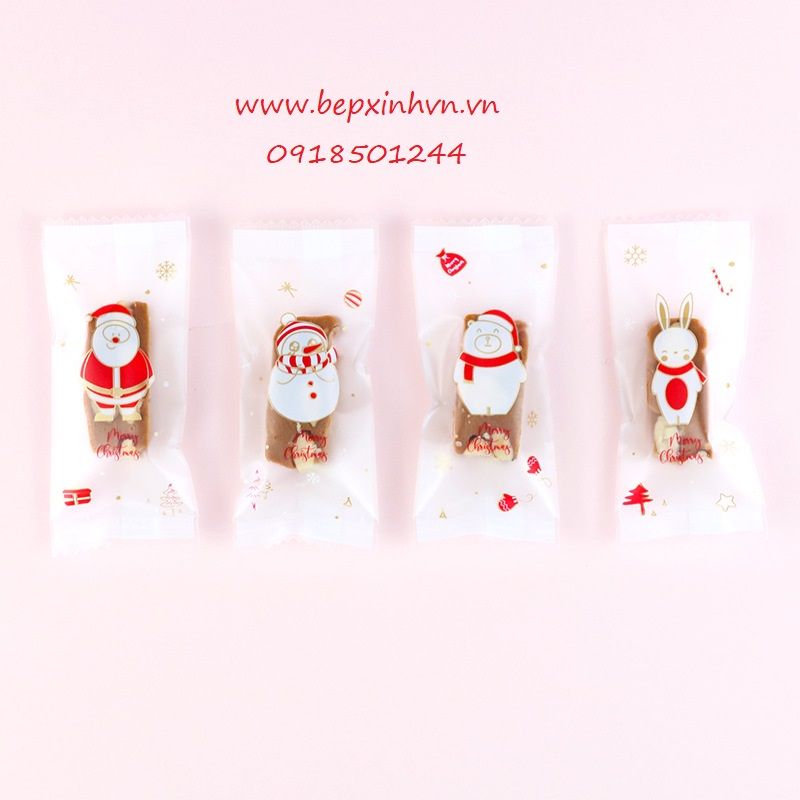 Túi đựng kẹo nougat Giáng Sinh Ông già Noel (100 túi)