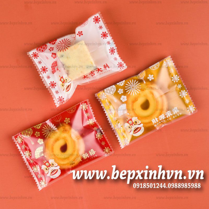 Túi hàn đựng bánh kẹo Lân 7x10cm (100 túi)