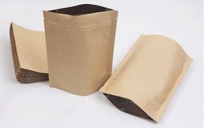 Túi zip giấy kraft có đế 22cm