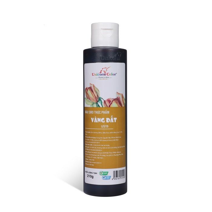 Màu siro thực phẩm vàng đất 210g.