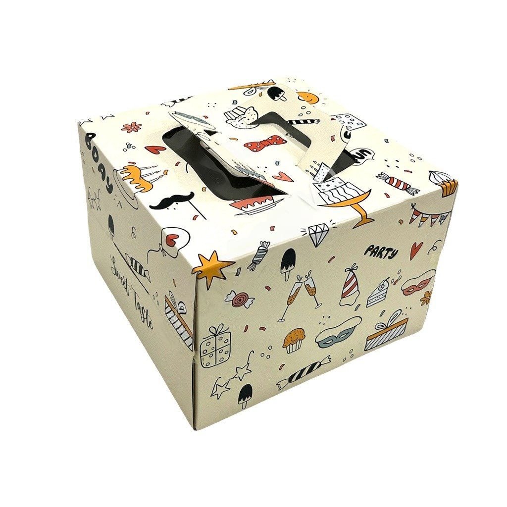 Hộp bánh kem kèm đế 25cm cao 17cm Party